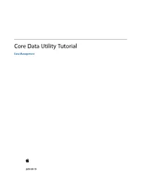 Core Data Utility Tutorial