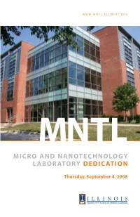 Micro and Nanotechnology Laboratory Dedication