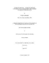 Alternate History – Alternate Memory: Counterfactual Literature in the Context of German Normalization