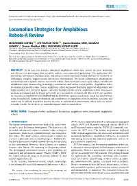 Locomotion Strategies for Amphibious Robots-A Review