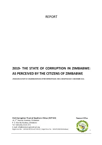 Report 2019- the State of Corruption in Zimbabwe: As Perceived by The