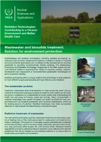 Wastewater and Biosolids Treatment: Solution for Environment Protection