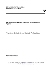 An Empirical Analysis of Electricity Consumption in Cyprus