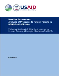 Analysis of Pressures to Natural Forests in DENR/B+WISER Sites