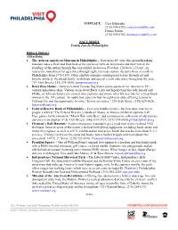 599-0782, Donna@Visitphilly.Com FACT SHEET Famil
