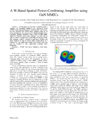 A W-Band Spatial Power-Combining Amplifier Using Gan Mmics