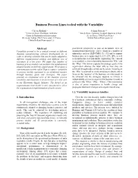 Business Process Lines to Deal with the Variability