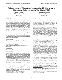 Comparing Mobile Instant Messaging Behaviors with Traditional
