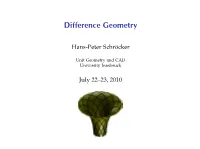 Difference Geometry