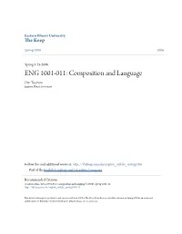 ENG 1001-011: Composition and Language Dan Tessitore Eastern Illinois University