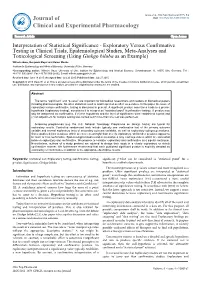 Exploratory Versus Confirmative Testing in Clinical Trials
