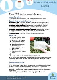 Making Sugar Into Glass