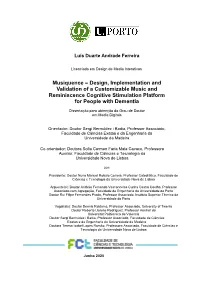 Musiquence – Design, Implementation and Validation of a Customizable Music and Reminiscence Cognitive Stimulation Platform for People with Dementia