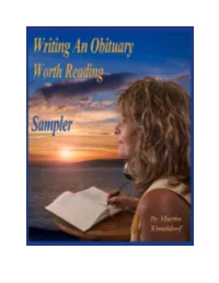 Part I—Write an Obituary Worth Reading