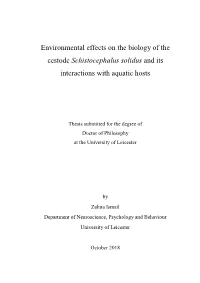 Schistocephalus Solidus and Its Interactions with Aquatic Hosts