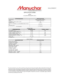 Specifications Hth (Calcium Hypochlorite, 68%)