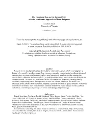 The Emotional Dog and Its Rational Tail: a Social Intuitionist Approach to Moral Judgment