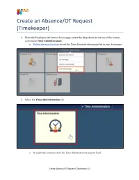 Create an Absence/OT Request (Timekeeper)