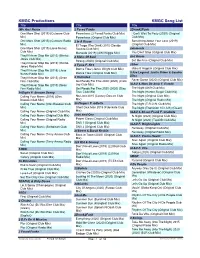 KMGC Productions KMGC Song List