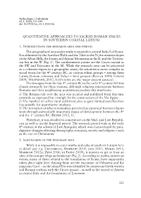 Quantitative Approaches to Sacred Roman Spaces in Southern Coastal Latium