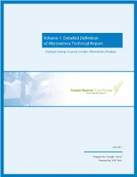 Volume 1: Detailed Definition of Alternatives Technical Report