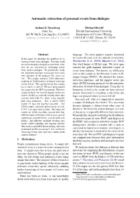 Automatic Extraction of Personal Events from Dialogue