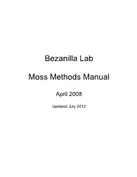 Bezanilla Lab Moss Methods Manual