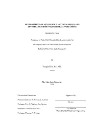 Development of Automobile Antenna Design and Optimization for Fm/Gps/Sdars Applications