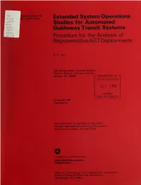Procedure for the Analysis of Representative AGT Deployments
