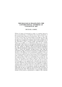 The Dialogical Imagination: the Conversational Aesthetic of Conceptual Art