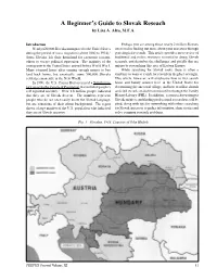 A Beginner's Guide to Slovak Reseach