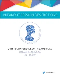 Breakout Session Descriptions