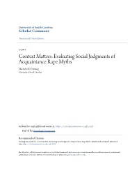 Evaluating Social Judgments of Acquaintance Rape Myths Michelle E