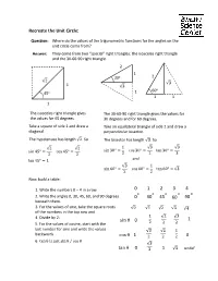 Recreate the Unit Circle