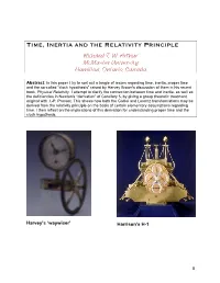 Time, Inertia and the Relativity Principle Richard T