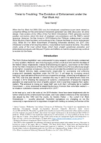 Trivial to Troubling: the Evolution of Enforcement Under the Fair Work Act