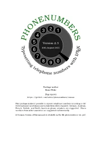 Typesetting Telephone Numbers with Latex