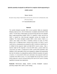 1 Spindle Assembly Checkpoint Is Sufficient for Complete Cdc20