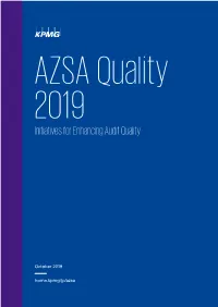 AZSA Quality 2019 Initiatives for Enhancing Audit Quality