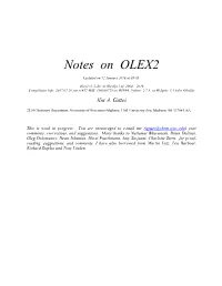 Notes on OLEX2