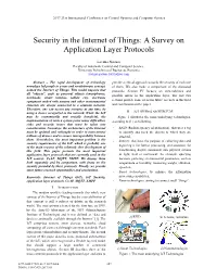Security in the Internet of Things: a Survey on Application Layer Protocols
