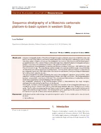Sequence Stratigraphy of a Mesozoic Carbonate Platform-To-Basin System in Western Sicily