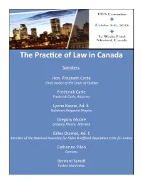 Summary of the Presentation of Chief Judge