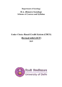 Under Choice Based Credit System (CBCS) (Revised with LOCF) 2019