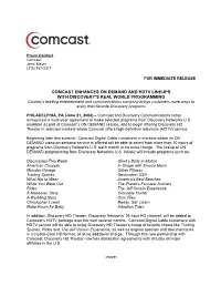 Comcast Enhances on Demand and Hdtv Lineups With