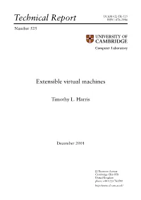 Extensible Virtual Machines