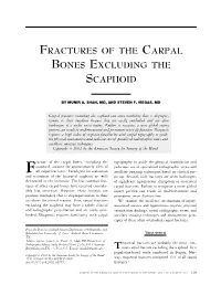 Fractures of the Carpal Bones Excluding the Scaphoid