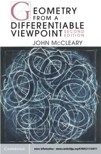 Geometry from a Differentiable Viewpoint