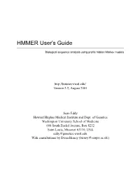 HMMER User's Guide