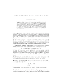 NOTES on the TOPOLOGY of MAPPING CLASS GROUPS Before